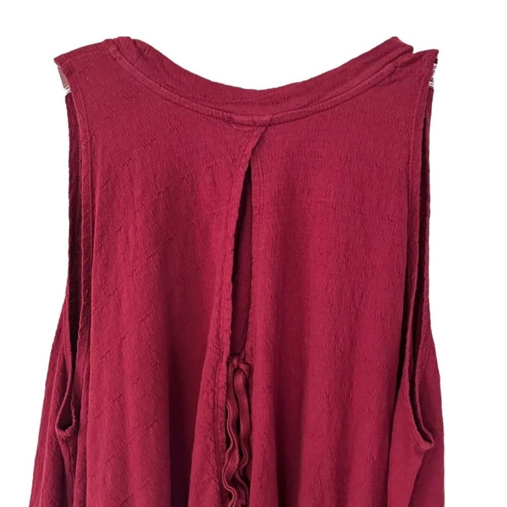 Free People Right On Time Burgundy/ Wine Oversized Tunic Top Size Small - Picture 8 of 13